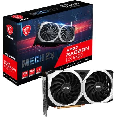 MSI Radeon RX 6600 MECH 2X 8G Scheda video gaming 8GB GDDR6, 2491 MHz, PCI Express 4 x 8, 128-bit, 3x DP v 1.4a, HDMI 2.1 (Supporta 4K & 8K)