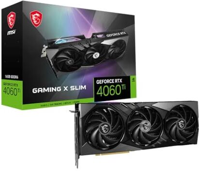 MSI GeForce RTX 4060 Ti GAMING X SLIM 16G Scheda Grafica 16GB GDDR6 (18Gbps/128-bit), PCI Express Gen 4x8, Connettori 8-Pin x 1, DisplayPort x 3 (v1.4a), HDMI 2.1a TRI FROZR 3, TORX FAN 5.0