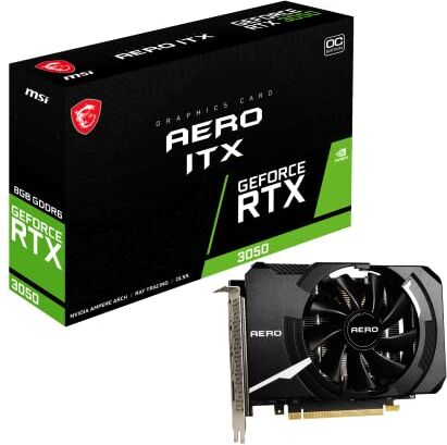 MSI GeForce RTX 3050 AERO ITX 8G OC Gaming Scheda video NVIDIA RTX 3050, 8 GB DDR6 V809-4041R Nero