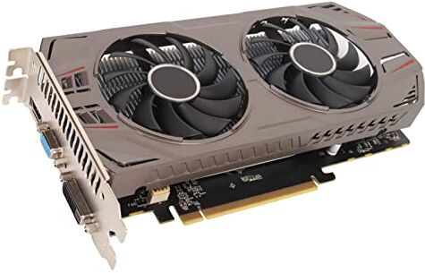 Bewinner Scheda Grafica GTX750Ti, Scheda Grafica da Gioco GDDR5 da 128 Bit da 2 GB, Scheda Video VGA, HDMI, DVI D, PPCI Express 3.0, Scheda Grafica GPU con Raffreddamento a Doppia Ventola