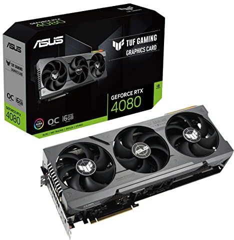 Asus TUF Gaming GeForce RTX 4080 O16G OC Scheda Grafica Gaming, OpenGL 4.6, 16 GB GDDR6X, PCIe 4.0, HDMI 2.1a, DisplayPort 1.4a, GPU Tweak III, Nero