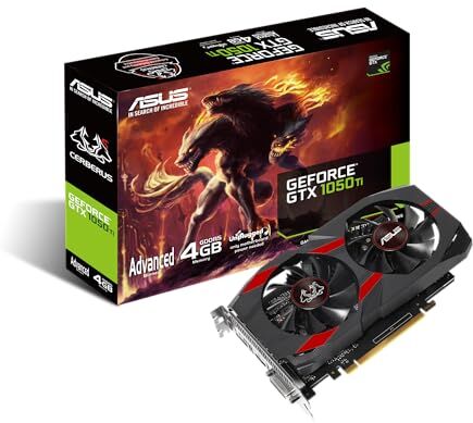 Asus Cerberus GeForce GTX 1050 Ti Advanced Edition 4 GB GDDR5, Scheda Video Gaming per Gaming HD e eSport