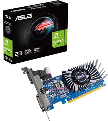 Asus NVIDIA GeForce GT 730 PCIe 2.0, Memoria DDR3 2 GB, Design a Slot Singolo, Auto-Extreme, GPU Tweak II, Nero