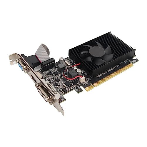 Bewinner Scheda Grafica GT610, Scheda Grafica DDR3 da 1 GB, Scheda Grafica per Giochi con Scheda Immagine a 64 Bit, Supporto DVI VGA HDMI, Scheda Video Desktop PCI Express X16 con Ventola