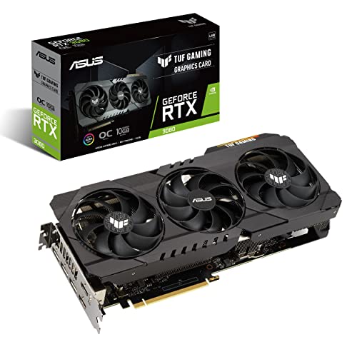 Asus TUF Gaming RTX 3080 V2 OC Edition Scheda Grafica, 10 GB GDDR6X, PCIe 4.0, 2 HDMI 2.1, 3 DisplayPort 1.4a, OpenGL 4.6, PSU Consigliata 850W, GPU Tweak II, LHR, Nero