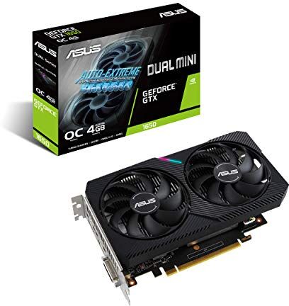 Asus Dual GeForce GTX 1650 V2 OC Edition Scheda Video Gaming, GDDR6 4GB, PCIE 3.0, HDMI, DisplayPort, DVI-D, IP5X Resistente alla polvere, Auto-Extreme, Nero