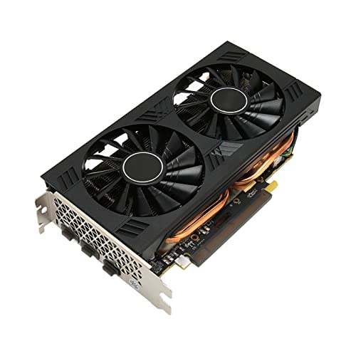 Bewinner Scheda Grafica da Gioco per Radeon RX 580, Scheda Grafica GDDR5 da 8 GB, Risoluzione 1286 Mhz 4096x2160, Interfaccia di Alimentazione a 8 Pin, Doppia Ventola, Scheda Grafica per PC RX 580 per Lavoro