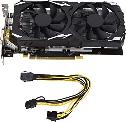 Bewinner Scheda Grafica RX580, Scheda Grafica per Computer GDDR5 da 8 GB a 256 Bit con Doppia Ventola 1284/7000 MHz, Scheda Grafica Dedicata per Giochi per Computer Desktop con HDMI, 3 X DP per Computer