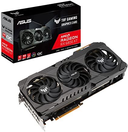 Asus TUF Gaming AMD Radeon RX 6800 XT OC Edition Scheda Grafica, PCIe 4.0, 16GB GDDR6, HDMI 2.1, DisplayPort 1.4a, Ventole Axial Tech, Doppi Cuscinetti a Sfera, GPU Tweak II, Nero