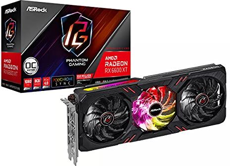 ASRock Phantom Gaming RX6600XT PGD 8GO AMD Radeon RX 6600 XT 8 GB GDDR6, 90-GA2QZZ-00UANF