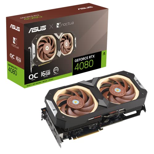 Asus NVIDIA GeForce RTX 4080 Noctua OC Edition Scheda Grafica, 16 GB GDDR6X 256-bit 22,4 Gbps PCIE 4.0, GPU Tweak III, RTX4080-O16G-NOCTUA