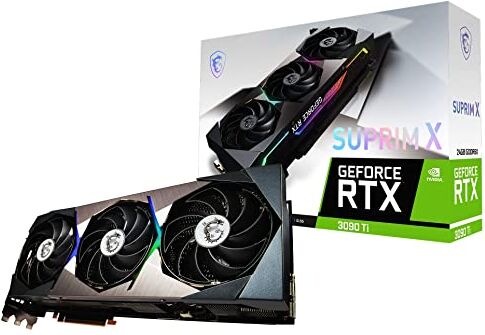 MSI Geforce Rtx 3090 Ti Suprim X 24G, Scheda Grafica Gaming, Nvidia Rtx 3090 Ti, 24 Gb Di Memoria, Nero