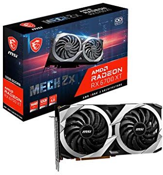 MSI Radeon RX 6700 XT MECH 2X 12G OC Scheda Video Gaming 12GB GDDR6, 2620MHz, PCI Express 4, 192-bit, 3x DP v 1.4, HDMI 2.1 (Supporta 4K & 8K)