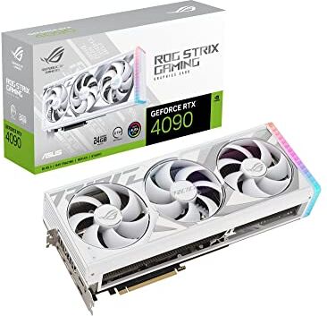 Asus ROG Strix NVIDIA GeForce RTX 4090 Scheda Grafica, 24 GB GDDR6X 384-bit 21 Gbps PCIE 4.0, GPU Tweak III, ROG-STRIX-RTX4090-24G-WHITE