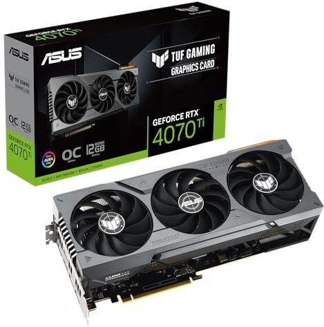 Asus TUF Gaming NVIDIA GeForce RTX 4070 Ti OC Edition Scheda Grafica, 12GB GDDR6X 192-bit 21 Gbps PCIE 4.0, GPU NVIDIA Ampere, TUF-RTX4070TI-O12G-GAMING