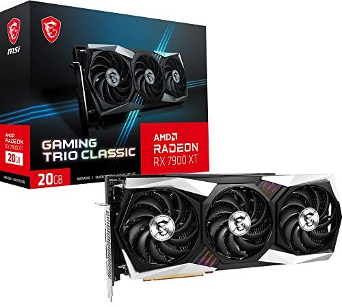 MSI Radeon RX 7900 XT Gaming Trio Classic 20G Scheda video RX 7900 XT GPU, 20GB GDDR6 (20Gbits/320 bit), PCIe 4.0 TRI FROZR 2 (3X TORX Fan 4.0), RGB HDMI 2.1, DisplayPort 2.1