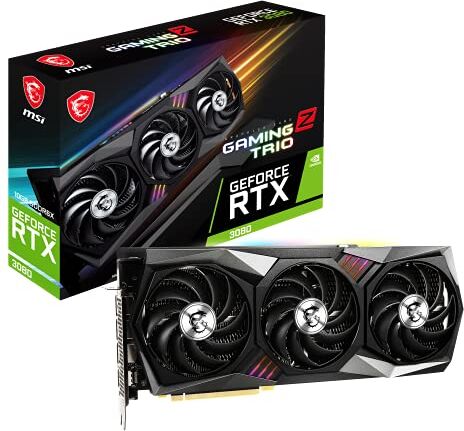 MSI GeForce RTX 3080 GAMING Z TRIO 10G LHR Scheda Video Gaming 10GB GDDR6X, 1830MHz, PCI Express Gen 4, 320-bit, 3x DP v 1.4a, HDMI 2.1 (Supporta 4K)