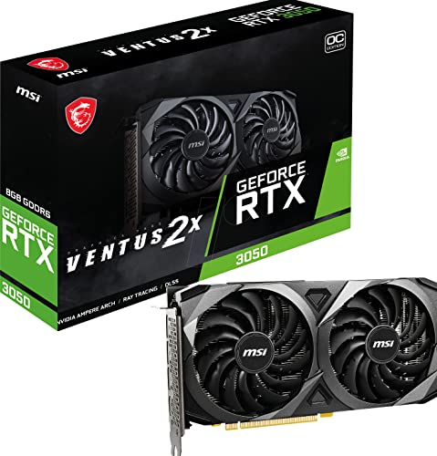 MSI GeForce RTX 3050 VENTUS 2X 8G OC Scheda video gaming 8GB GDDR6X, 1807 MHz, PCI Express Gen 4 x8, 128-bit, 3x DP v1.4a, HDMI 2.1 (Supporta 4K)