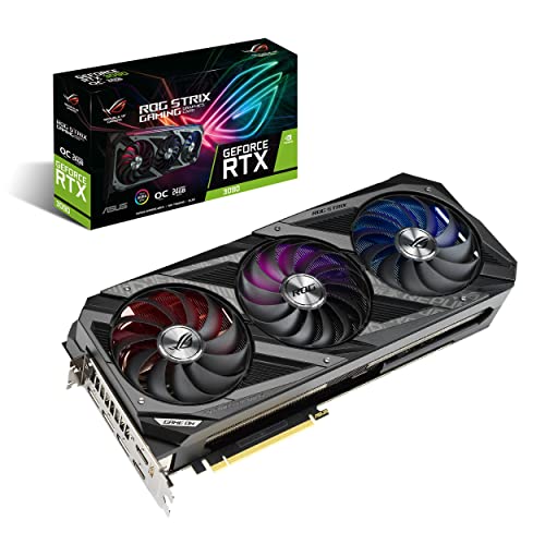 Asus ROG Strix NVIDIA GeForce RTX 3090 OC Edition Scheda Grafica, 24GB GDDR6X 384-bit 19.5 Gbps PCIE 4.0, GPU NVIDIA Ampere, ROG-STRIX-RTX3090-O24G-GAMING