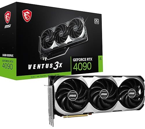 MSI GeForce RTX 4090 VENTUS 3X 24G OC Scheda video gaming 24GB GDDR6X, 2595 MHz, PCI Express Gen 4, 384-bit, 3x DP v 1.4a, HDMI 2.1a (Supporta 4K & 8K HDR)