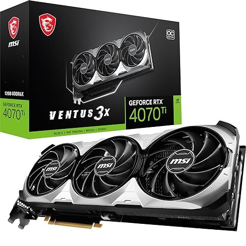 MSI GeForce RTX 4070 Ti VENTUS 3X 12G OC Scheda video gaming 12GB GDDR6X, 2655 MHz, PCI Express Gen 4, 192-bit, 3x DP v 1.4a, HDMI 2.1a (Supporta 4K & 8K HDR)