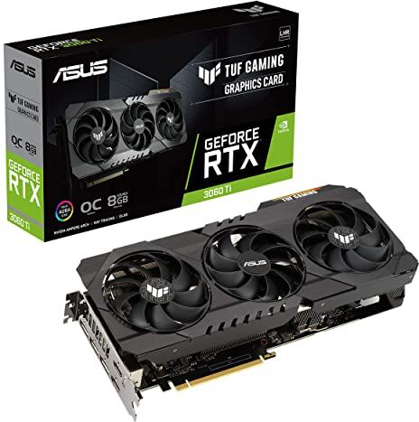 Asus TUF Gaming RTX 3060 Ti OC Edition Scheda Grafica, 8 GB GDDR6, PCIe 4.0, 2 HDMI 2.1, 3 DisplayPort 1.4a, Overclock, OpenGL 4.6, PSU Consigliata 750W, Illuminazione RGB, GPU Tweak II, Nero