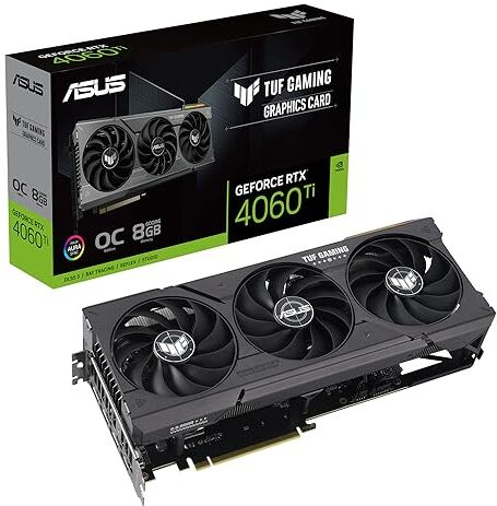 Asus TUF Gaming NVIDIA GeForce RTX 4060 Ti OC Edition Scheda Grafica, 8 GB GDDR6 128-bit 18 Gbps PCIE 4.0, GPU Tweak III, TUF-RTX4060TI-O8G-GAMING