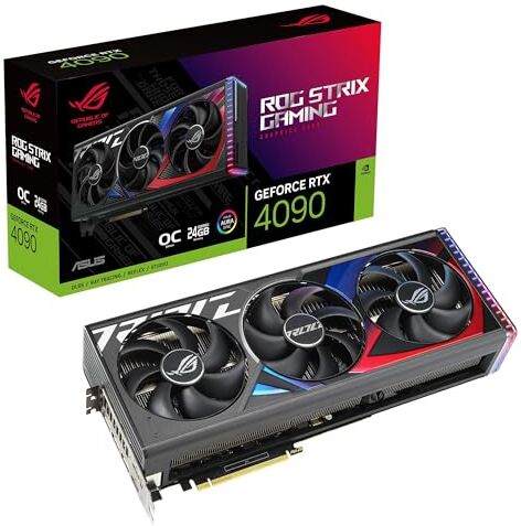 Asus ROG STRIX NVIDIA GeForce RTX4090 O24G GAMING, Scheda Grafica Gaming, OpenGL 4.6, 24 GB GDDR6X, PCIe 4.0, HDMI 2.1a, DisplayPort 1.4a, GPU Tweak III, Nero