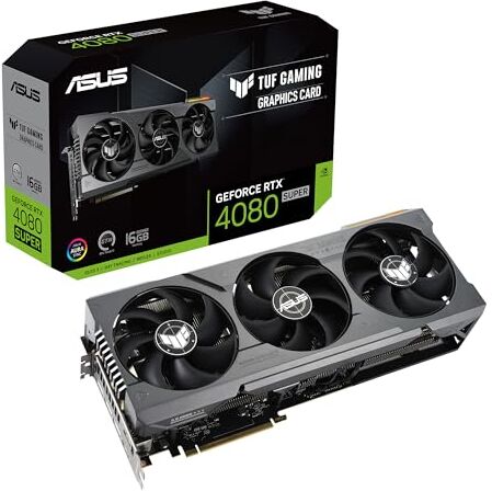 Asus TUF Gaming NVIDIA GeForce RTX 4080 SUPER Scheda Grafica 16 GB GDDR6X, 256 Bit, PCIe 4.0, HDMI, DisplayPort, Nero, TUF-RTX4080S-16G-GAMING