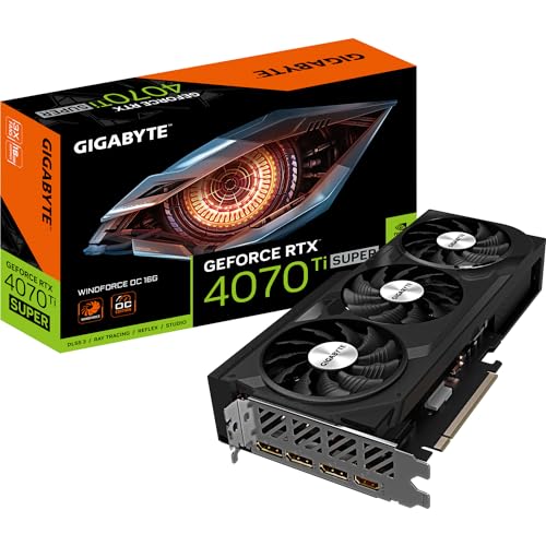 Gigabyte GeForce RTX 4070 Ti SUPER WINDFORCE OC 2625MHz Core, 16GB GDDR6X 21000MHz 256-bit Memory, PCI-E 4.0, 3x DP 1.4, 1x HDMI 2.1a, NVIDIA DLSS 3.5, GV-N407TSWF3OC-16GD