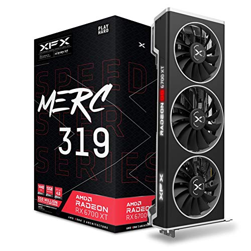 Pine XFX SPEEDSTER MERC319 AMD Radeon™ RX 6700 XT BLACK Gaming Scheda grafica con 12GB GDDR6 HDMI 3xDP, AMD RDNA™ 2 (RX-67XTYTBDP)