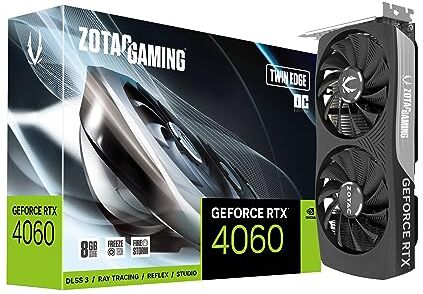 Zotac Gaming GeForce RTX 4060 8GB Twin Edge OC DLSS 3 8 GB GDDR6 128-bit 17 Gbps PCIE 4.0 Scheda grafica compatta per gaming, ZT-D40600H-10M