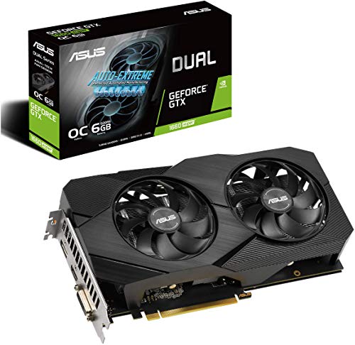 Asus Graphics Card NVIDIA GeForce GTX 1660 SUPER 6 GB 192 bit PCIE 3.0 16x GDDR6 Memory 14002 MHz GPU 1530 MHz Dual Slot Fansink 1xDVI 1xHDMI 1xDisplayPort DUAL-GTX1660S-O6G-EVO