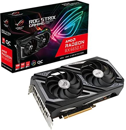 Asus ROG Strix AMD Radeon RX 6650 XT V2 OC Edition Scheda Grafica, 8 GB GDDR6 128-bit 17,5 Gbps PCIE 4.0, GPU Tweak III, ROG-STRIX-RX6650XT-O8G-V2-GAMING