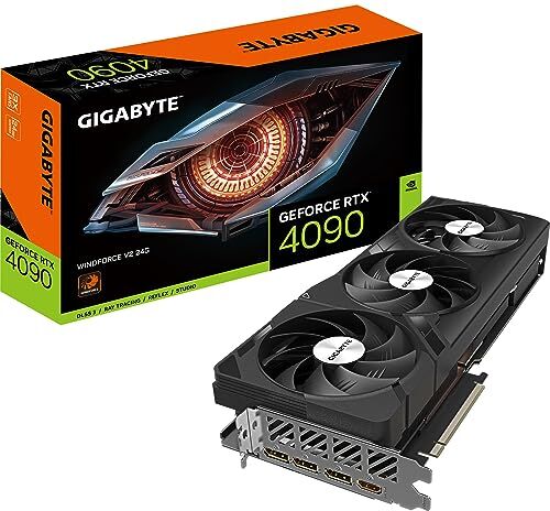 Gigabyte GeForce RTX 4090 WINDFORCE V2 24GB Scheda grafica 24GB DDR6X, PCI-E 4.0, Core 2520Mhz, 3 fan Windforce cooling system, Anti-sag bracket, DP 1.4, HDMI 2.1a, NVIDIA DLSS 3, GV-N4090WF3V2-24GD