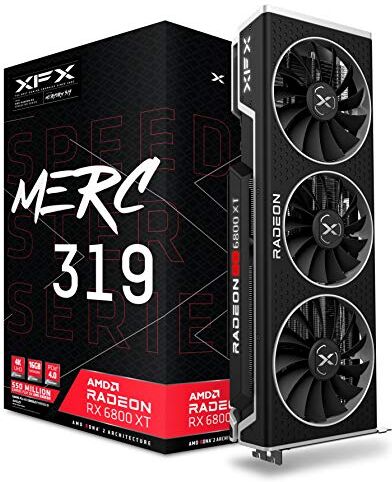 Pine XFX Speedster MERC319 AMD Radeon RX 6800 XT CORE Scheda grafica da gioco con 16 GB GDDR6 HDMI 3xDP RX-68XTALFD9