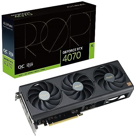 Asus PROART NVIDIA GeForce RTX 4070 OC Edition Scheda Grafica 12 GB, GDDR6X 192-bit, OpenGL 4.6, 21 Gbps PCIE 4.0, 650W, HDMI, 3 DisplayPort, GPU Tweak III, PROART-RTX4070-O12G