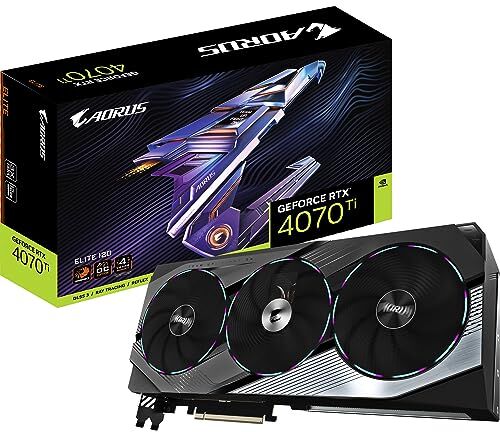 Gigabyte GeForce RTX 4070 Ti AORUS ELITE 12GB Scheda grafica 12GB DDRX6 21Gbps 192bit, PCI-E 4.0, Core 2655Mhz, RGB, Anti-sag bracket, DisplayPort 1.4, HDMI 2.1a, NVIDIA DLSS 3, GV-N407TAORUS E-12GD