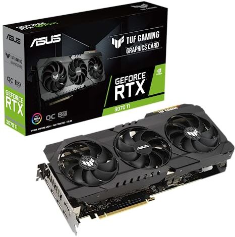 Asus TUF Gaming NVIDIA GeForce RTX 3070 Ti OC Edition V2 Scheda Grafica Gaming, OpenGL 4.6, 8 GB GDDR6, PCIe 4.0, HDMI 2.1a, DisplayPort 1.4a, GPU Tweak III, Nero