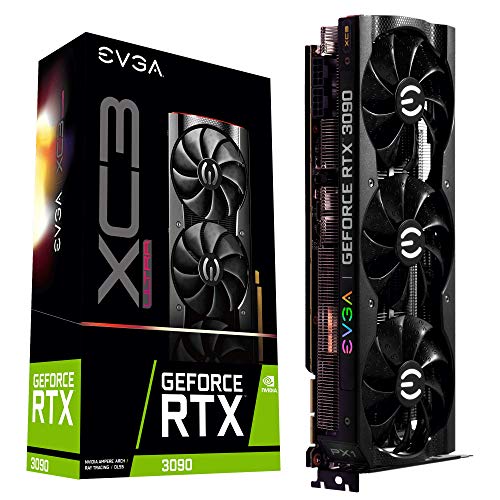 EVGA GeForce RTX 3090 XC3 ULTRA GAMING, 24G-P5-3975-KR, 24GB GDDR6X, iCX3 Cooling, ARGB LED, Metal Backplate