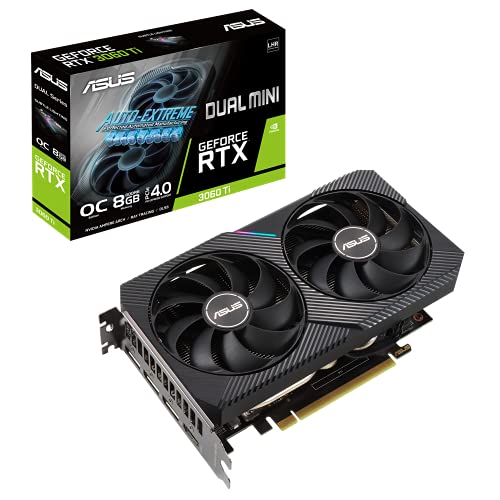 Asus tek Video Cards Dual Nvidia Geforce Rtx 3060 Ti V2 Mini Oc Edition 8Gb G, Nero