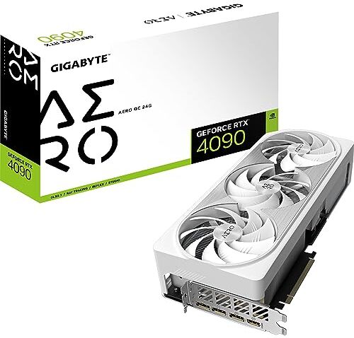 Gigabyte GeForce RTX 4090 AERO OC 24GB Scheda grafica 24GB GDDR6X, 384bits, PCI-E 4.0, Core 2535Mhz, RGB fusion, Anti-sag bracket, Metal back plate, DP 1.4, HDMI 2.1a, NVIDIA DLSS 3