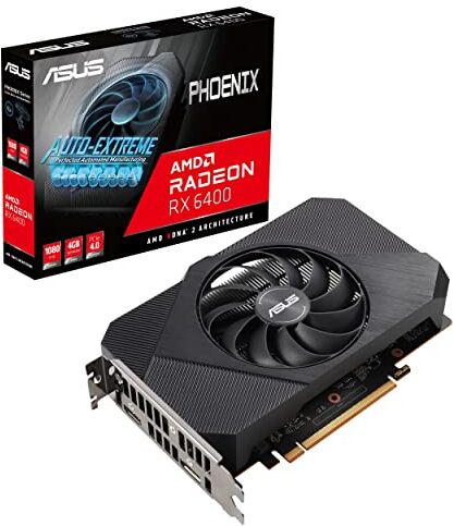 Asus Phoenix AMD Radeon RX 6400, Scheda Grafica Gaming, AMD RDNA 2, PCIe 4.0, 4GB GDDR6, HDMI 2.1, DisplayPort 1.4a, Ventole Con Design Axial Tech e Doppi Cuscinetti a Sfera, Nero