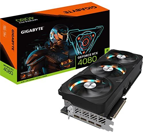 Gigabyte GeForce RTX 4080 GAMING OC 16GB Scheda grafica 16GB DDR6X, 192bit, PCI-E 4.0, Core 2535Mhz, RGB, Anti-sag bracket, DP 1.4, HDMI 2.1a, NVIDIA DLSS 3, GV-N4080GAMING OC-16GD