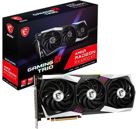 MSI Radeon RX 6900 XT GAMING X TRIO 16G Scheda Video Gaming 16GB GDDR6, 2340MHz, PCI Express 4, 256-bit, 3x DP v 1.4, HDMI 2.1 (Supporta 4K)