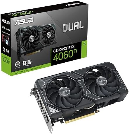 Asus DUAL NVIDIA GeForce RTX 4060 Ti OC Edition Scheda Grafica, 8 GB GDDR6 128-bit 18 Gbps PCIE 4.0, GPU Tweak III, DUAL-RTX4060TI-O8G