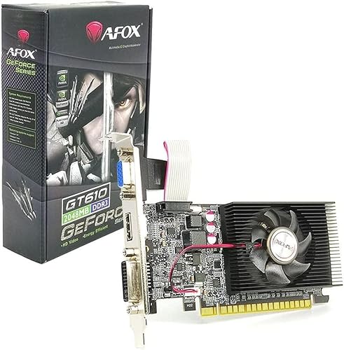 AFOX Geforce GT610 2GB DDR3 64Bit DVI HDMI VGA LP Fan AF610-2048D3L7-V8