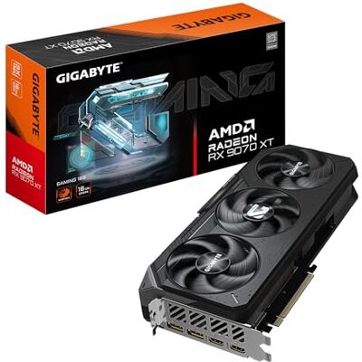 Gigabyte Radeon RX 9070 XT GAMING 16G Scheda grafica 16 GB GDDR6, 256 bit, PCI-E 5.0, Frequenza core 2970 MHz, 2 x DisplayPort 2.1a, 2 x HDMI 2.1b, GV-R9070XTGAMING-16GD Gigabyte Radeon RX 9070 XT GAMING 16G Scheda grafica 16 GB GDDR6, 256 bit, PCI-E 5.0, Frequenza core 2970 MHz, 2 x DisplayPort 2.1a, 2 x HDMI 2.1b, GV-R9070XTGAMING-16GD