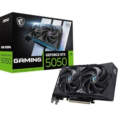 MSI Gaming RTX 5050 8G Gaming OC Scheda grafica (8 GB GDDR6, 128 bit, prestazioni estreme: 2647 MHz, DisplayPort x3 2.1a, HDMI 2.1b, NVIDIA Blackwell Architecture) MSI Gaming RTX 5050 8G Gaming OC Scheda grafica (8 GB GDDR6, 128 bit, prestazioni estreme: 2647 MHz, DisplayPort x3 2.1a, HDMI 2.1b, NVIDIA Blackwell Architecture)