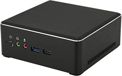 Yunseity Mini PC, GPU Grafica Quad Core Radeon Vega 8 Mini Computer da 2,1 GHz a 3,7 GHz, Supporto HDD/SSD da 2,5 Pollici, + Tipo C, Gigabit Ethernet (Spina UE 4GB DDR4+128GB SSD)